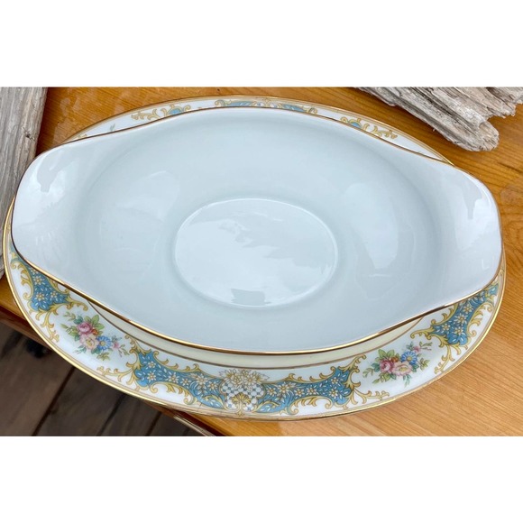 Gravy Boat Attached Underplate, 1930s Noritake Avalon, Porcelain Dinnerware - Picture 4 of 10